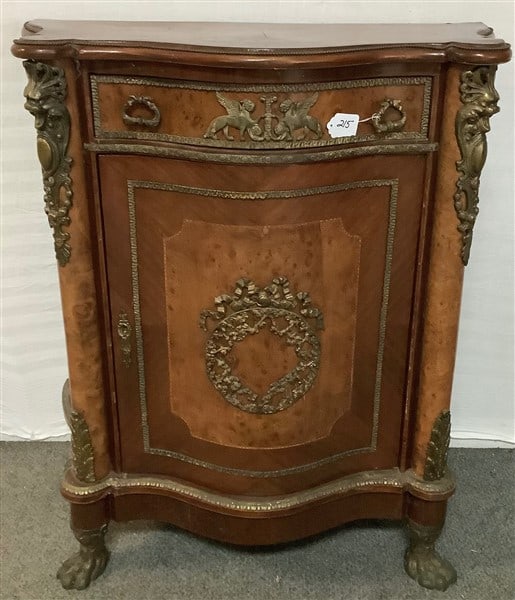 Serpentine Front Inlaid Cabinet: Serpentine Front Inlaid Cabinet - 33 w, 38h and 17 deep