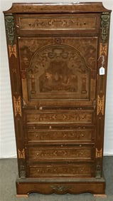 Inlaid Fall Front Abut ante note damage to hinges