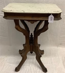 Victorian Walnut Marble Top Table