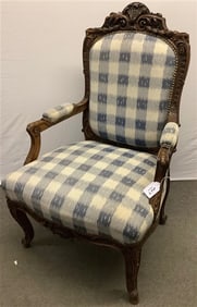 Carved Walnut Armchair