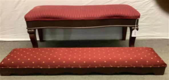 2 Antique Carved Benches