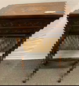 19th Cent Inlaid Sewing Stand