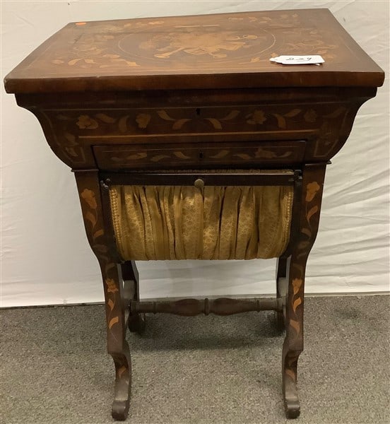 19th Cent Inlaid Sewing Stand: 19th Cent Inlaid Sewing Stand....15 x 20, 30" high