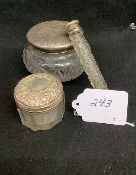 3 Crystal and Silver Vanity Accessories: 3 Crystal and Silver Vanity Accessories