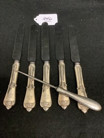 5 Tiffany Sterling Handle Knives and more