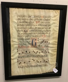 Manuscript on Vellum, Gregorian Chant 27 x 33