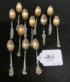 12 Antique Sterling Spoons approx. 4 Troy