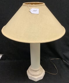35" Travertine Marble Column Lamp