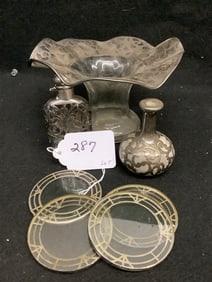 Glass items with Silver Overlay