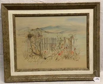 Framed Country Scape sgnd Hibel 25 x 31