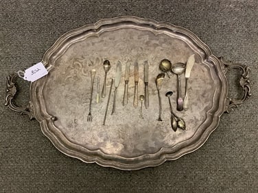 James Dixon Antique S.P. Tray and accessories