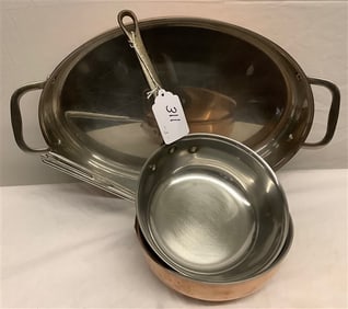 3 " ready to use " Copper Pots