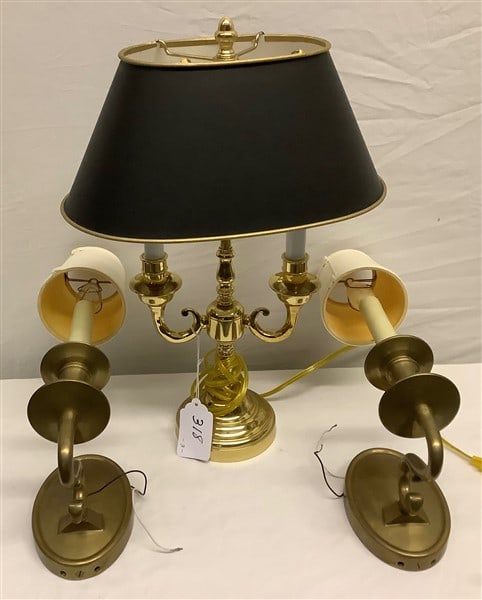 Bouillotte Lamp, 2 Sconces (1 of 1)