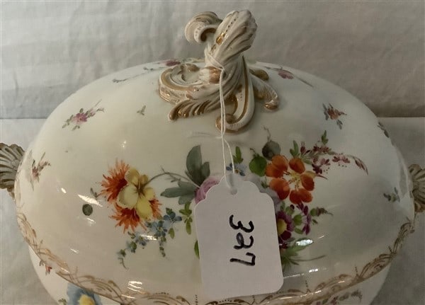 12" Meissen Covered Dish - 2