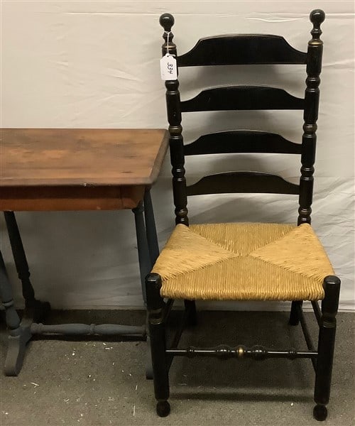 2 Country Ladderbacks/ Pine Sewing Table - 2