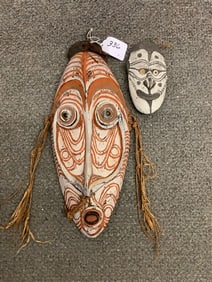 2 Hand Carved Native Masks