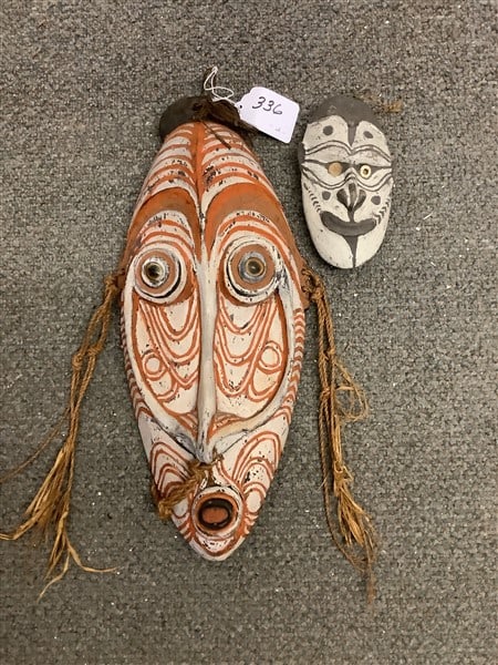 2 Hand Carved Native Masks: 2 Hand Carved Native Masks