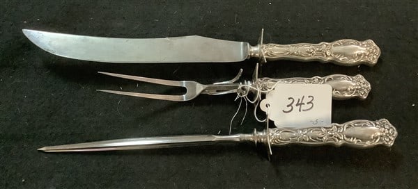 3 Pc Cutlery Set with Sterling Handles (1 of 2)