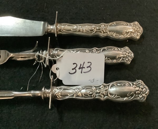 3 Pc Cutlery Set with Sterling Handles - 2