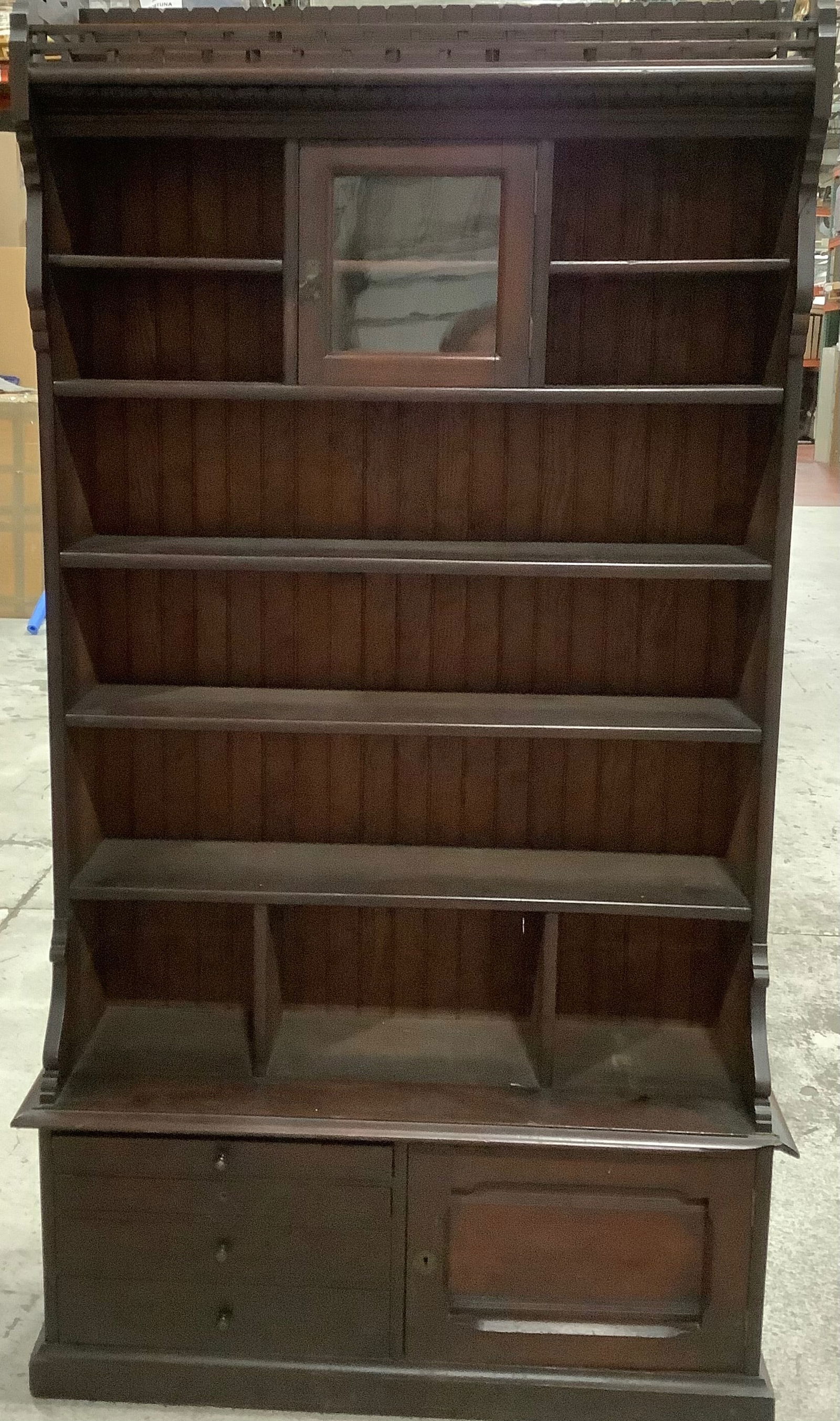 ca 1890 Walnut Victorian Bookcase: ca 1890 Walnut Victorian Bookcase...75" high, 42" wide and 14" deep