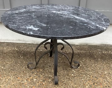 Black Marble Top Low Table