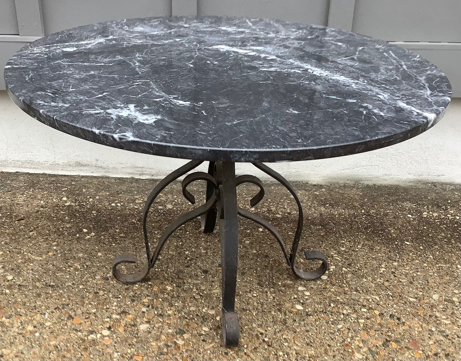 Black Marble Top Low Table: Black Marble Top Low Table....31" diam nd 20" high