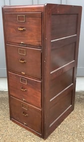 100 Year Old 4 Drawer Mahogany File Cabinet