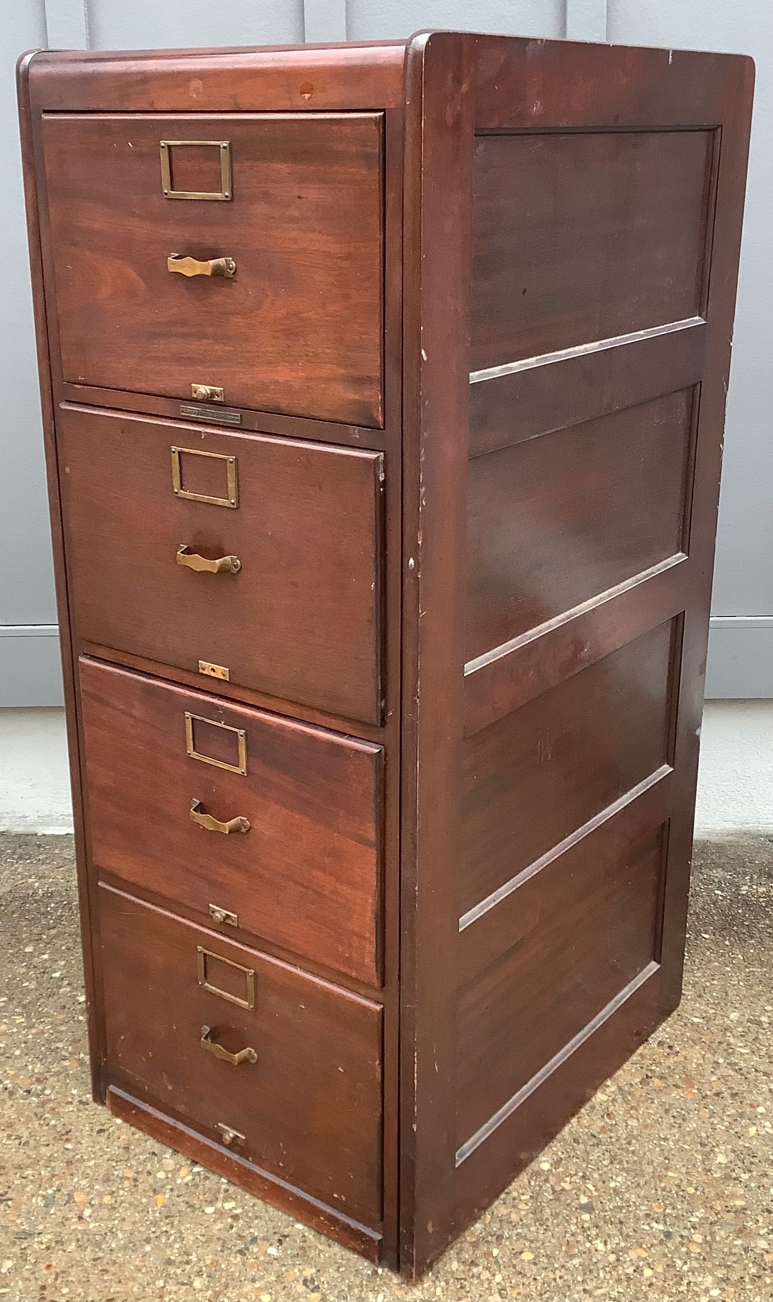 100 Year Old 4 Drawer Mahogany File Cabinet: 100 Year Old 4 Drawer Mahogany File Cabinet.... 52" high, 21" wide and 26" deep