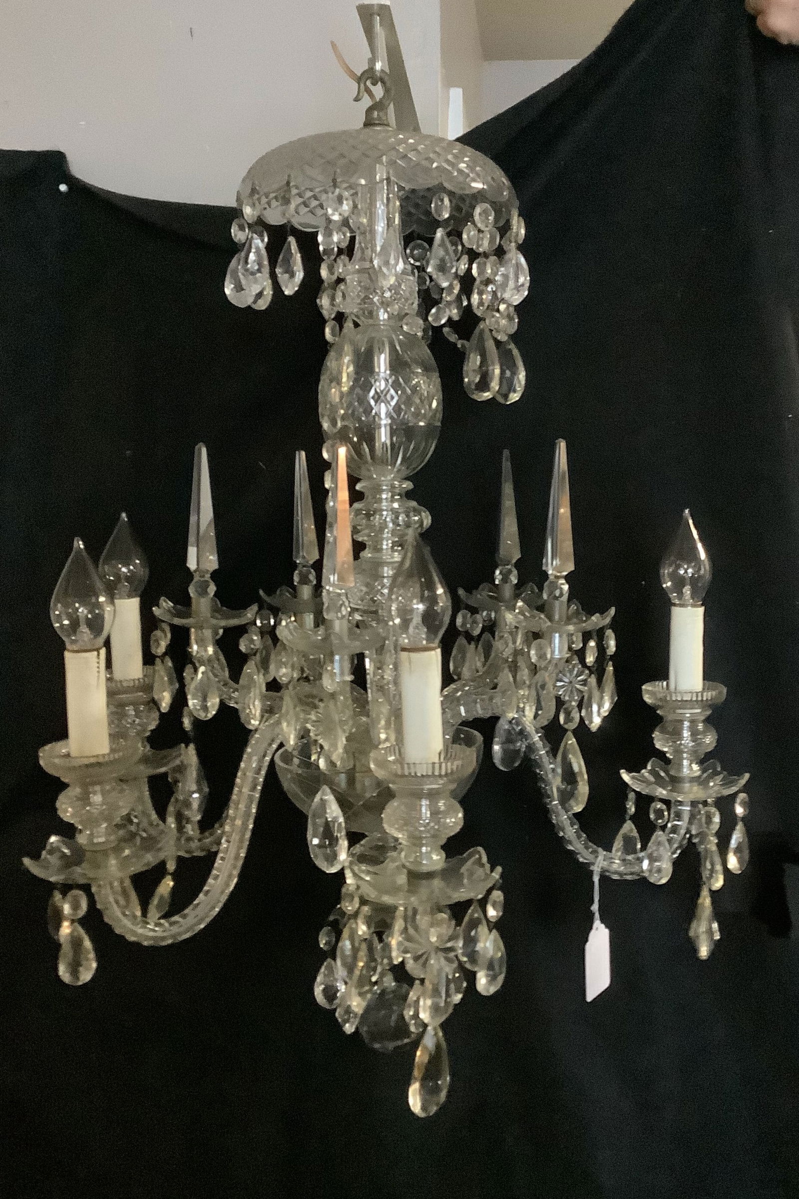 Waterford Crystal Chandelier: Waterford Crystal Chandelier - 28" diam, 36" high
