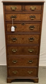 55" Burl Lingerie Chest with Butlers' Desk