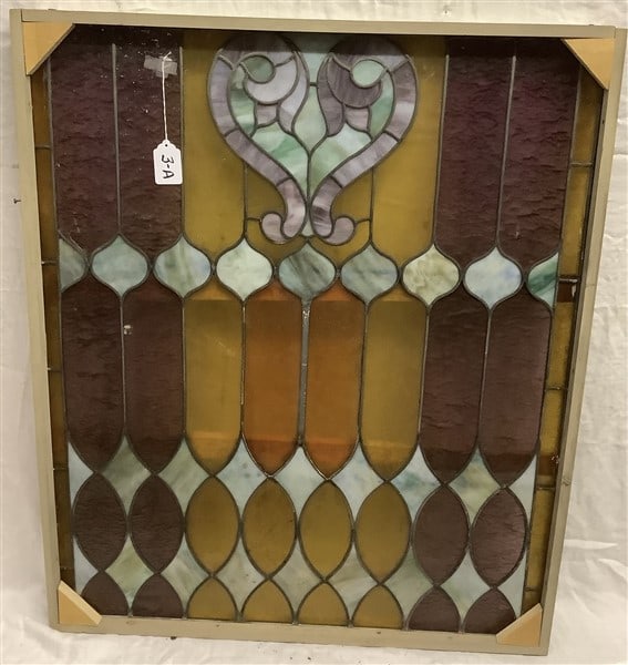 Framed Stained Glass Window 37 x 45 (1 of 4)