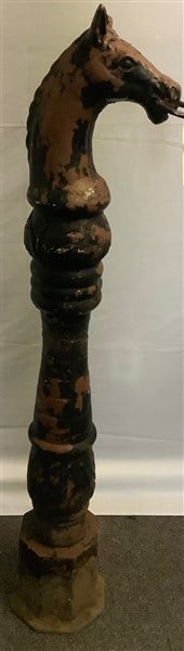 19th Cent 45" Cast Iron Hitching Post 75 lbs (1 of 3)