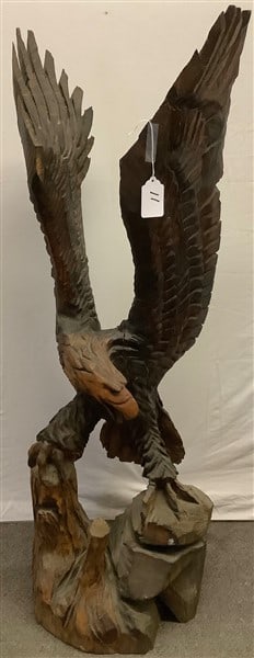 55" Hand Carved Wooden Eagle (1 of 3)