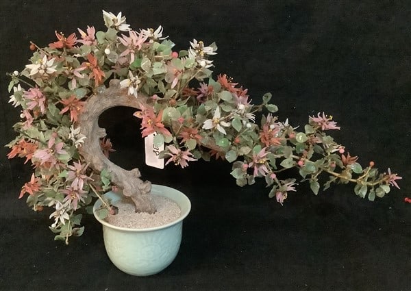 Chinese " Cut Glass " Jade Tree 19" high (1 of 2)