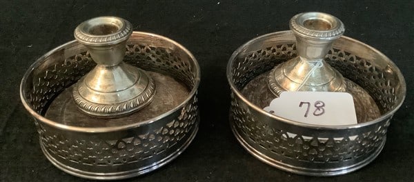 2 S,P, Wine Coaster, Pr Sterling Candlesticks (1 of 1)