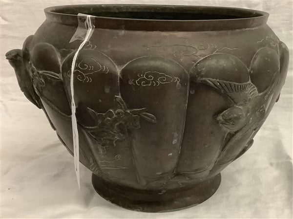 Bronze Jardiniere, Meiji Period 12" diam (1 of 4)