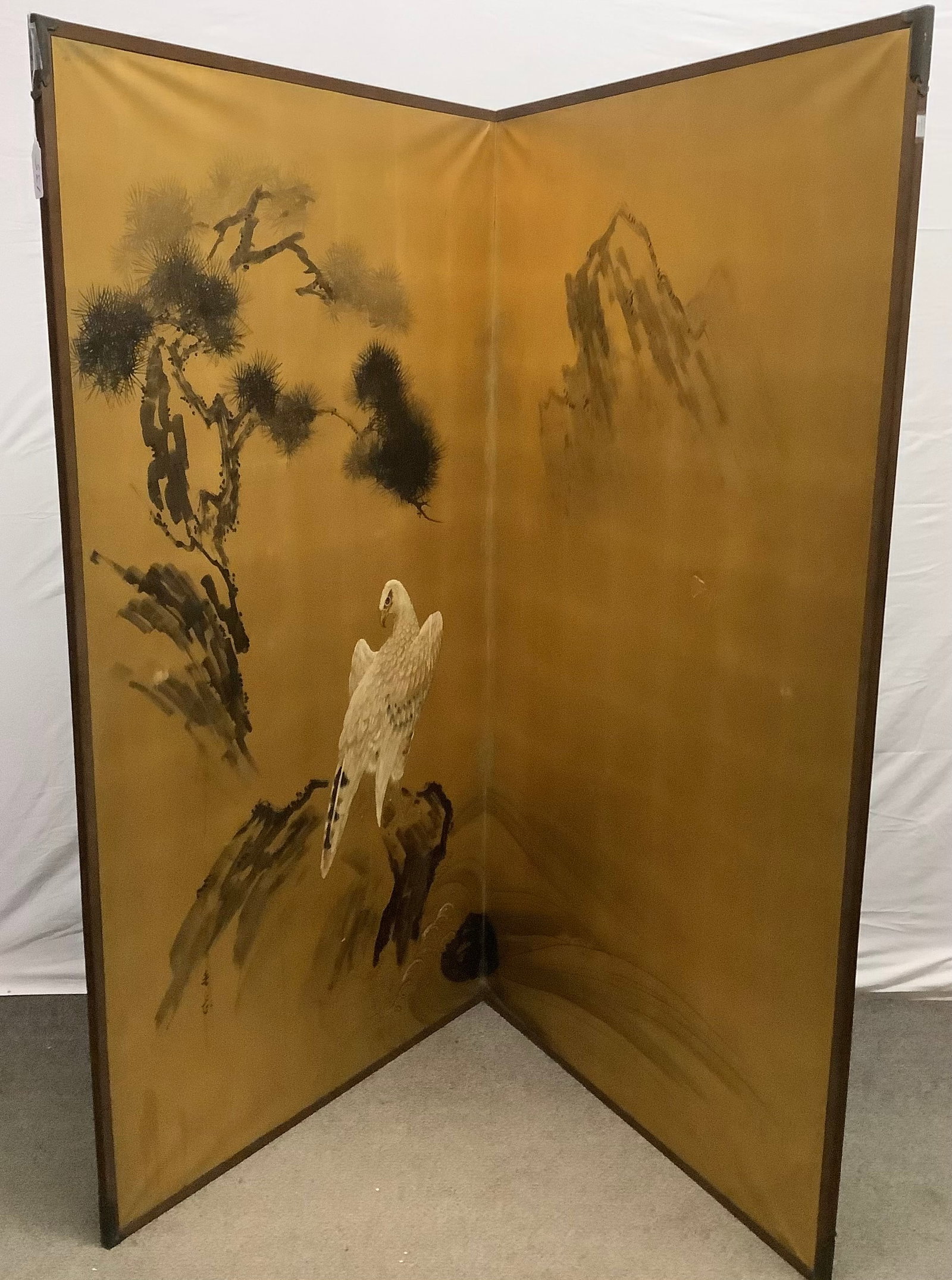 Antique 2 Panel Japanese Screen each panel 37 x 68 (1 of 3)