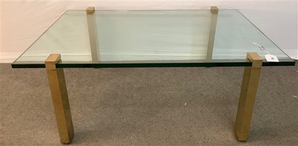 Brass and Glass Modern Table 33 x 43 - 15" tall (1 of 3)