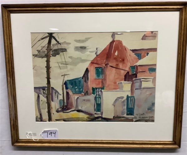 Framed Watercolor sgnd 22 x 27 (1 of 3)