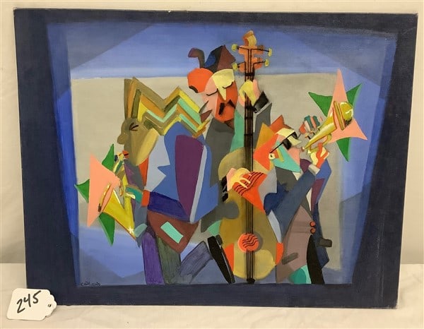 Acrylic Abstract on Artist Board sgnd Canterino 14 x 18 (1 of 2)