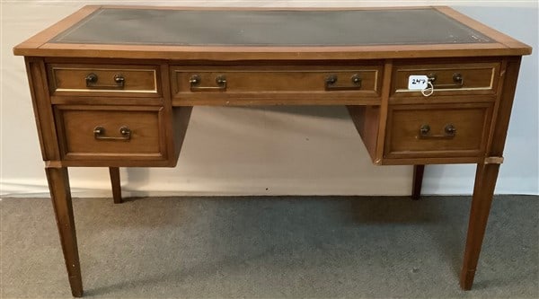 Leather Top 5 Drawer Writing Desk Maddux Furniture (1 of 3)