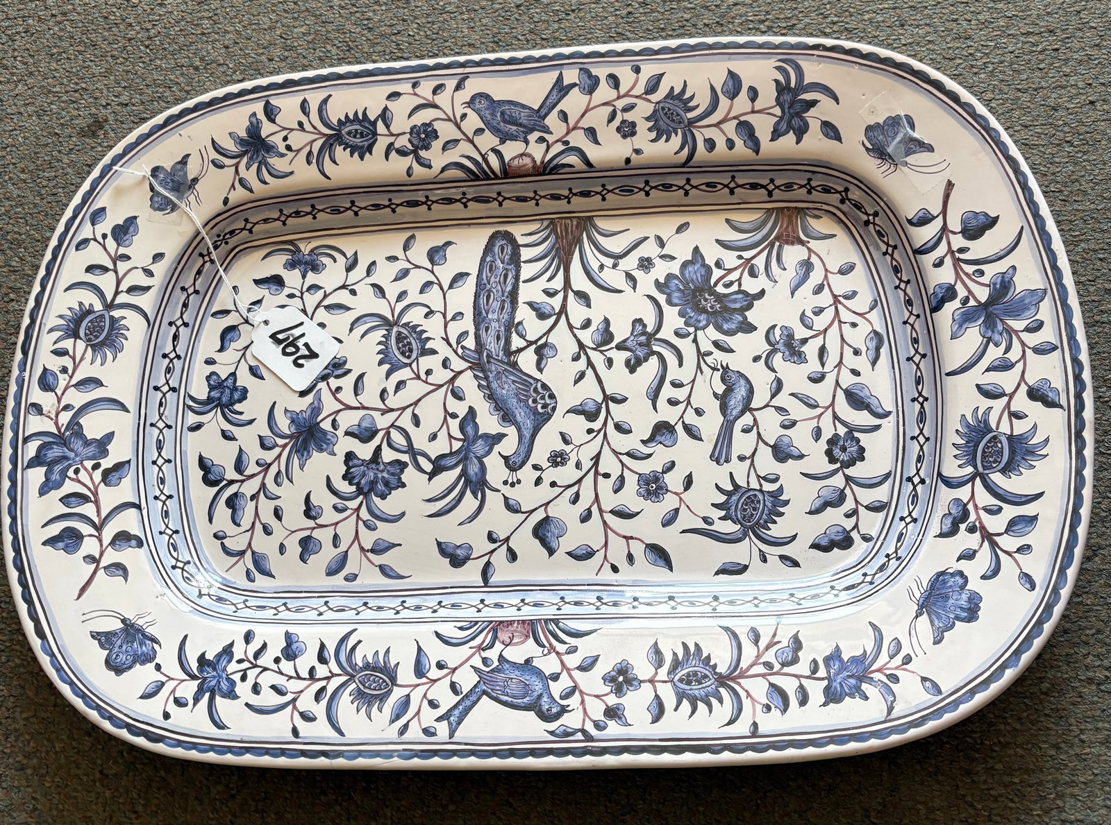 Hand Painted Portuguese Porcelain Platter 15 x 22 (1 of 3)