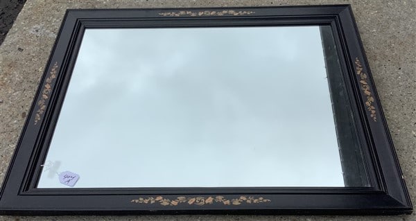 Black Stenciled Hitchcock Mirror 33 x 41 (1 of 2)