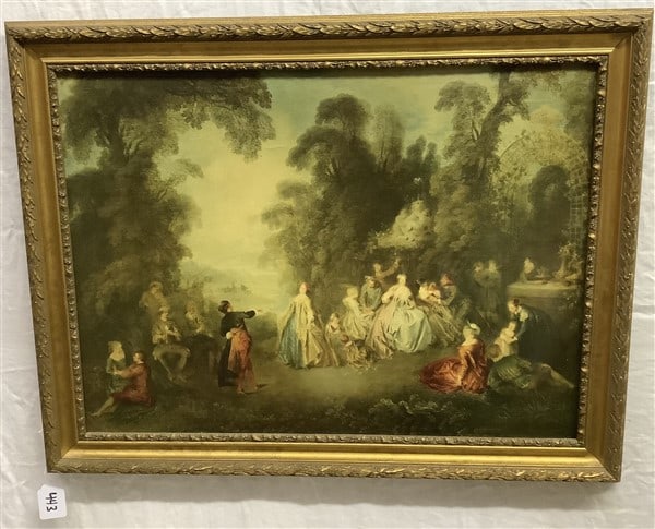 O/C " The Dance" Jean Baptiste Pater Reproduction, 31 x 39 (1 of 3)