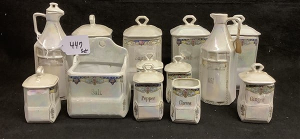 German Lusterware Canister Set: German Lusterware Canister Set