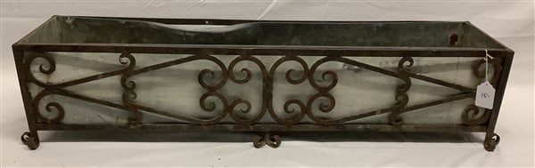 48" Iron Planter with Galvanized Liner 11"h - 30lbs: 48" Iron Planter with Galvanized Liner 11"h - 30lbs