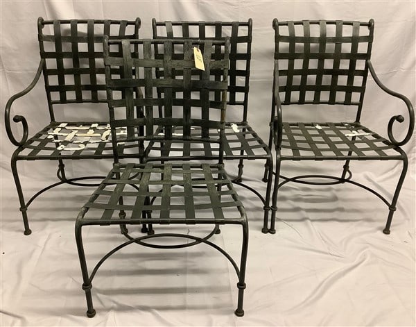 4 Brown Jordan Metal Strap Seat Chairs (1 of 3)