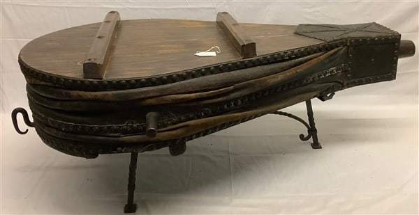 61" Blacksmiths' Antique Wooden Bronson Iron Stand: 61" Blacksmiths' Antique Wooden Bronson Iron Stand