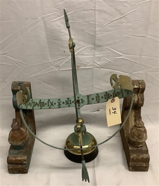 Iron and Bras Armillary and Two 11" Corbels Armillary - 16" diam x 23"h (1 of 2)