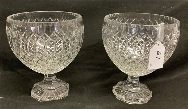 pr of 10" Cut Crystal Bowls - 8" diam (1 of 3)